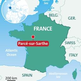 Map Parcé-sur-Sarthe, France